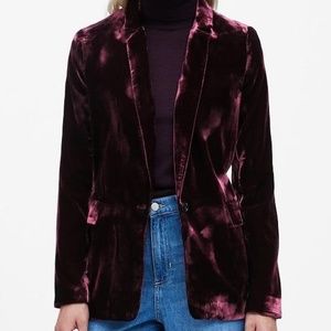 Banana Republic Burgundy Velvet Blazer - Sour Cherry - 0